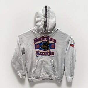 Happy Dad Death Row‎ Records Hoodie Mens Large White Pullover Hip Hop Streetwear